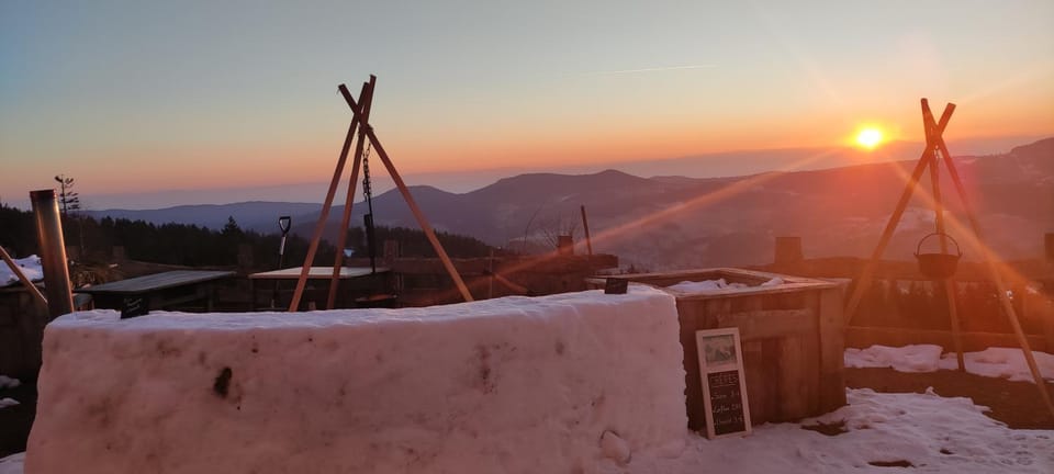 Natural landscape, Winter, Mountain view, Sunrise