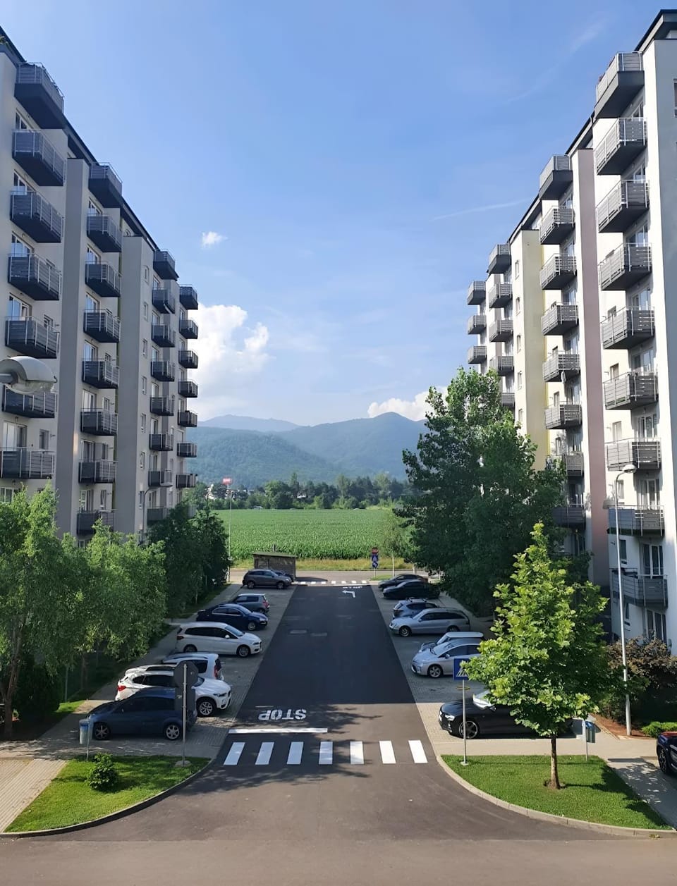 Property building, Neighbourhood, Mountain view, Street view, Quiet street view, Parking