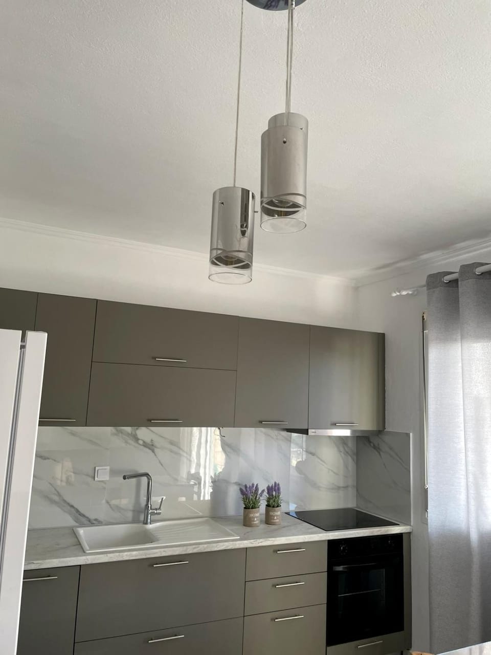 Kitchen or kitchenette, stove, kitchen