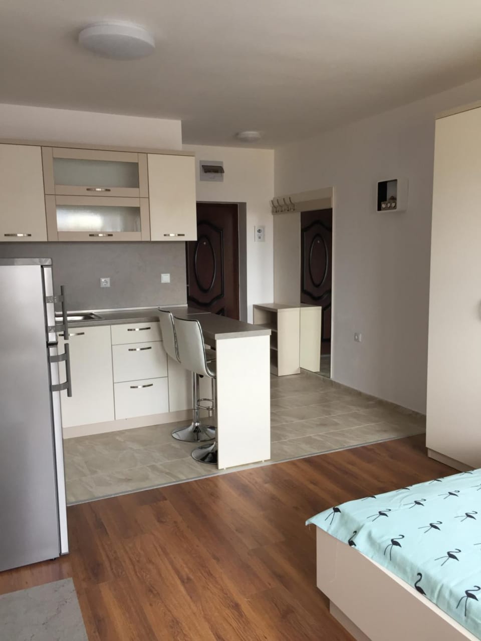 Bed, Kitchen or kitchenette, Bedroom, wardrobe