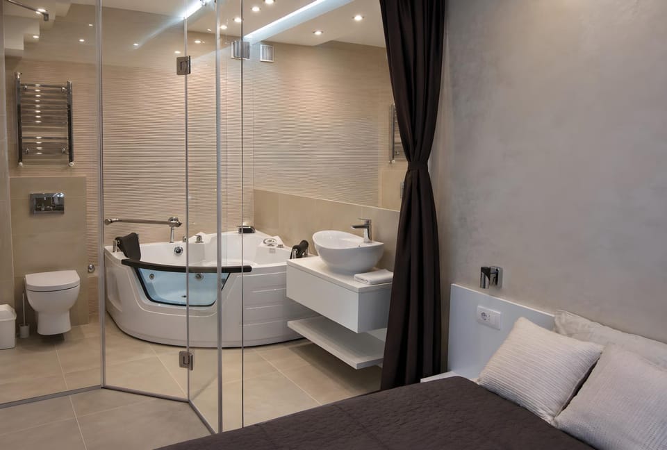 Shower, Bed, Bathroom, Bath