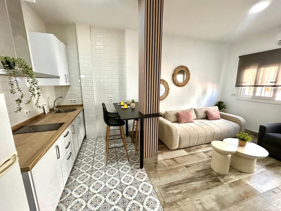 Living room, kitchen
