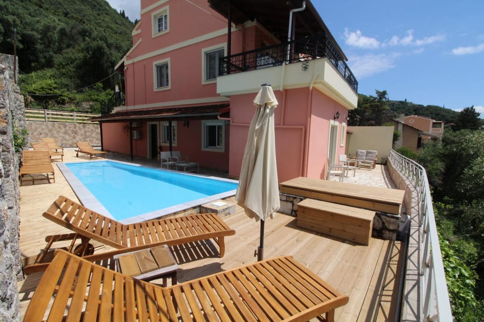 Belvedere ,Pyrgi,Corfu ,stunning Ipsos bay view Villa in Corfu, Greece