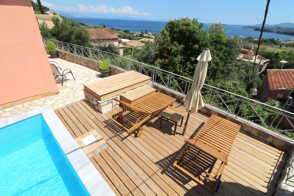 Belvedere ,Pyrgi,Corfu ,stunning Ipsos bay view Villa in Corfu, Greece