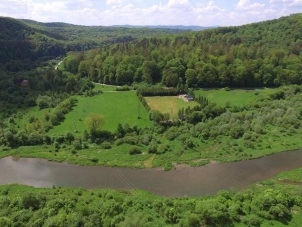 Spring, Day, Natural landscape, Bird's eye view, Mountain view, River view