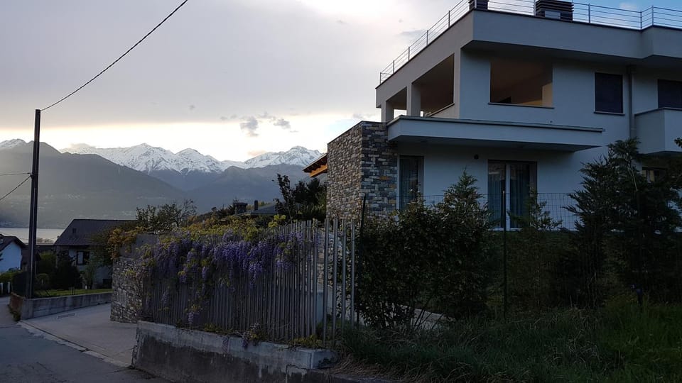 Property building, Spring, Sunset