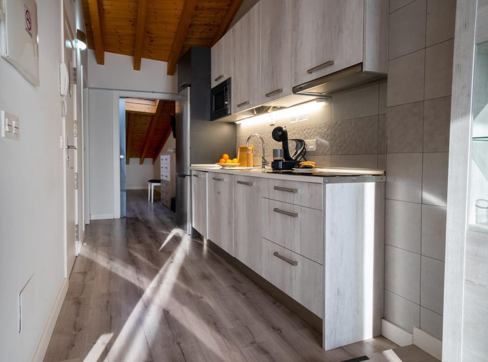 Kitchen or kitchenette, dishwasher, stove