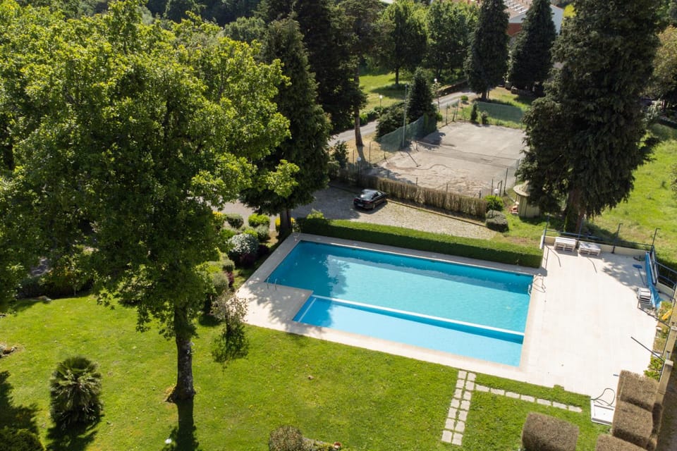 Natural landscape, Garden, Garden view, Pool view, Swimming pool, sunbed