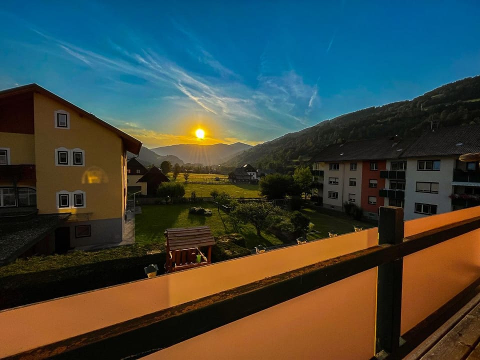 Day, Natural landscape, View (from property/room), Balcony/Terrace, Mountain view, Sunset