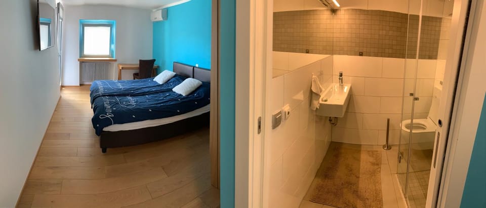 Bed, Bathroom, TV and multimedia, Balcony/Terrace, Photo of the whole room, Bedroom, air conditioner