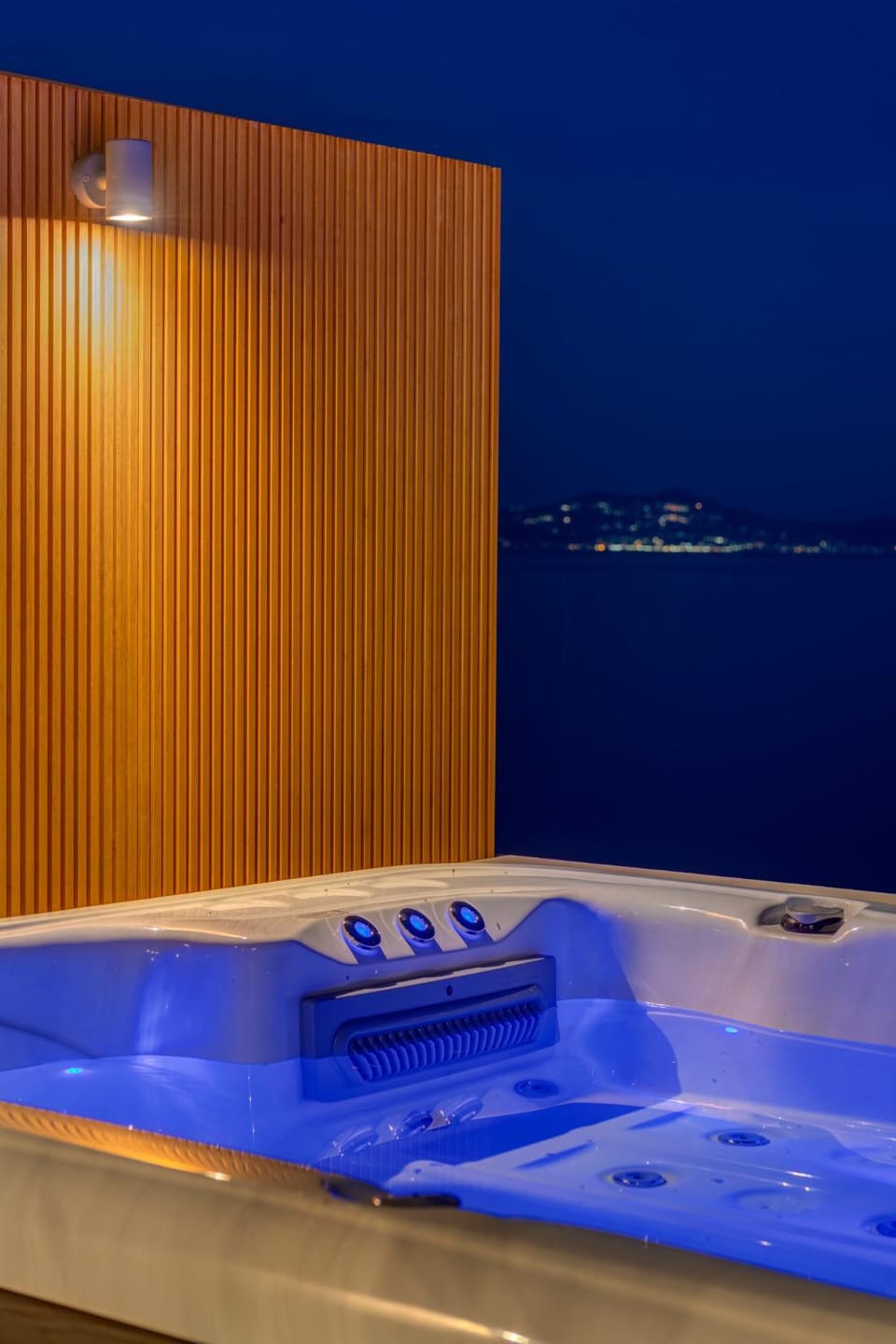 Night, Natural landscape, Hot Tub