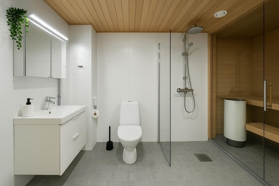City Home Finland Big Luxury Suite - Spacious Suite with Own SAUNA, One Bedroom and Furnished Balcony next to Train Station Apartment in Finland