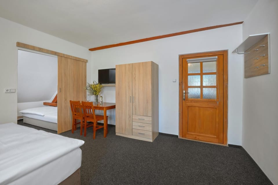 Bed, TV and multimedia, Photo of the whole room, wardrobe