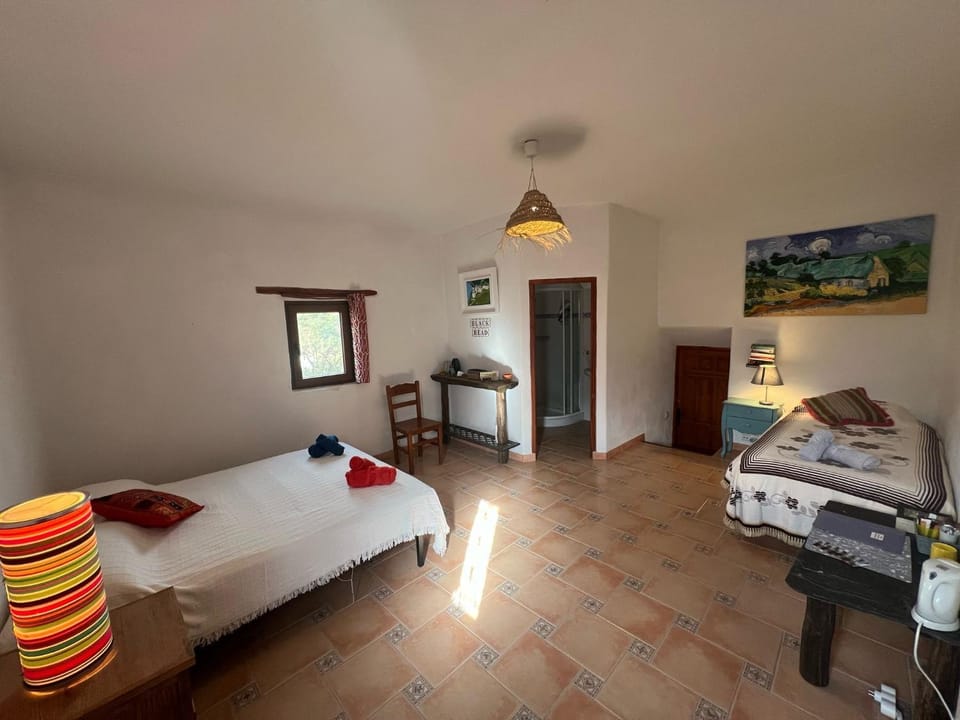 Bed, Photo of the whole room, Bedroom, towels