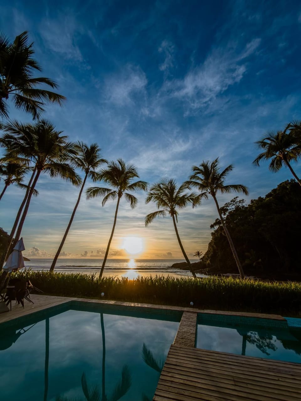 Natural landscape, Pool view, Sea view, Swimming pool, Sunset