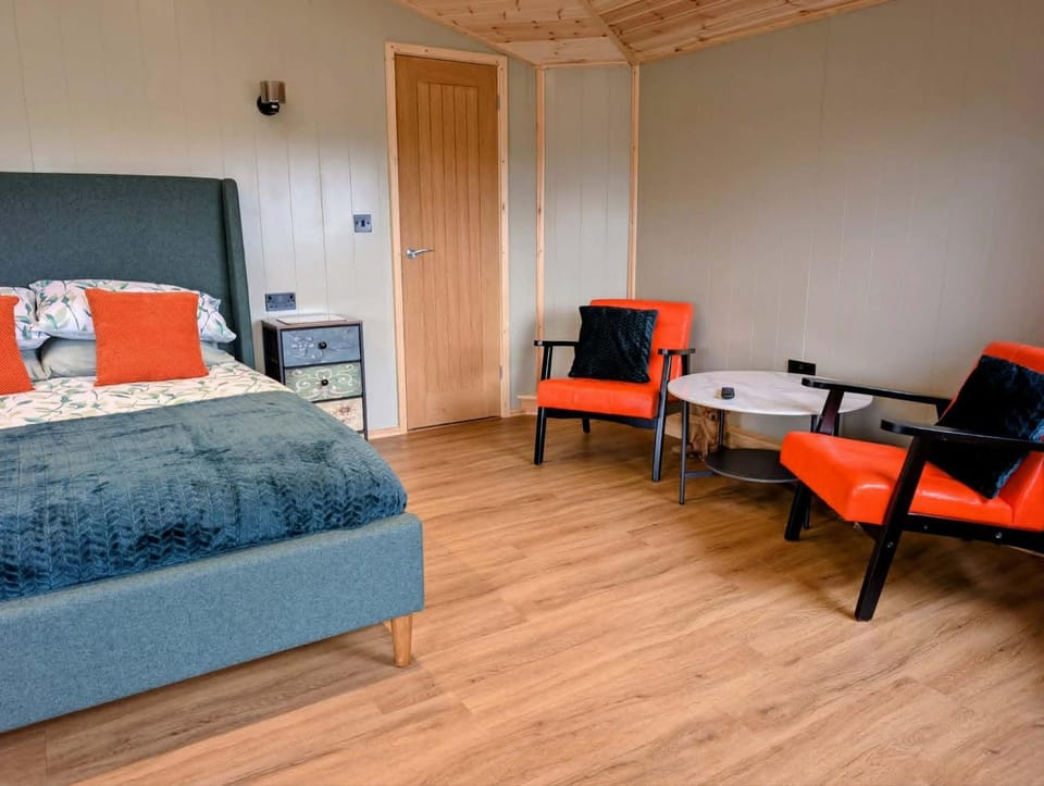 Bed, Seating area, Bedroom
