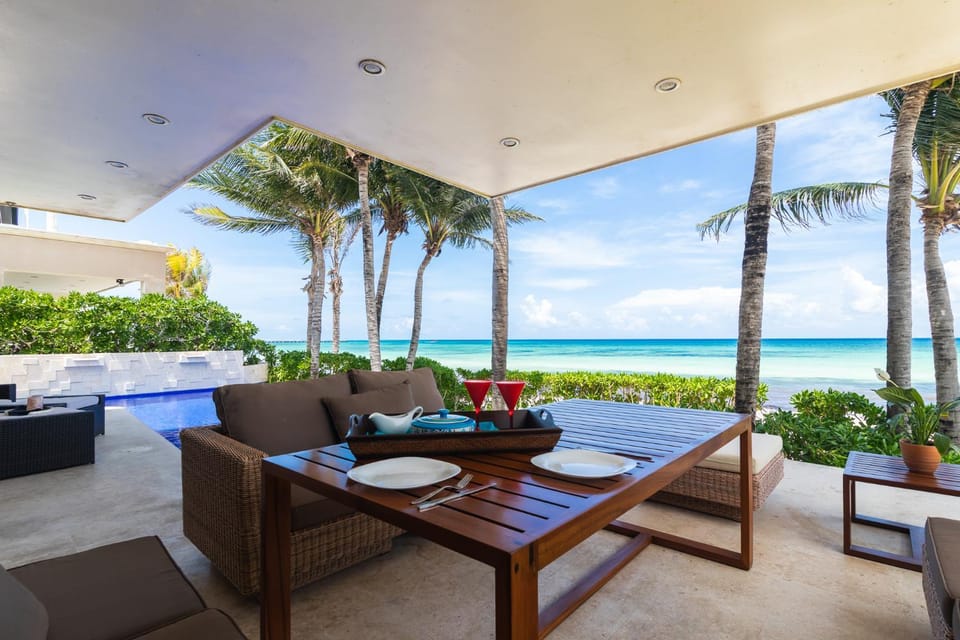 Patio, Pool view, Sea view
