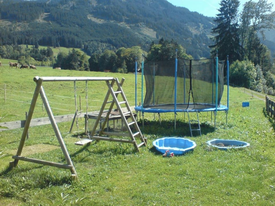 Spring, Natural landscape, Children play ground, Mountain view