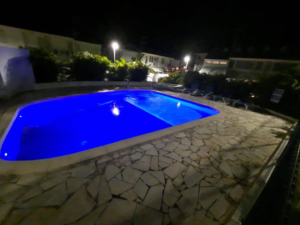 Night, Pool view, Swimming pool, Swimming pool