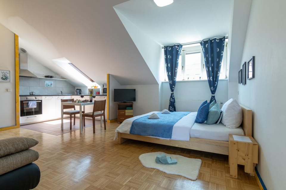 Bed, TV and multimedia, Living room, Photo of the whole room, Bedroom
