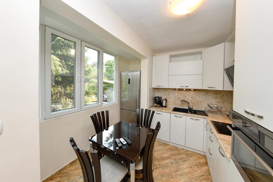 Kitchen or kitchenette, Dining area, stove