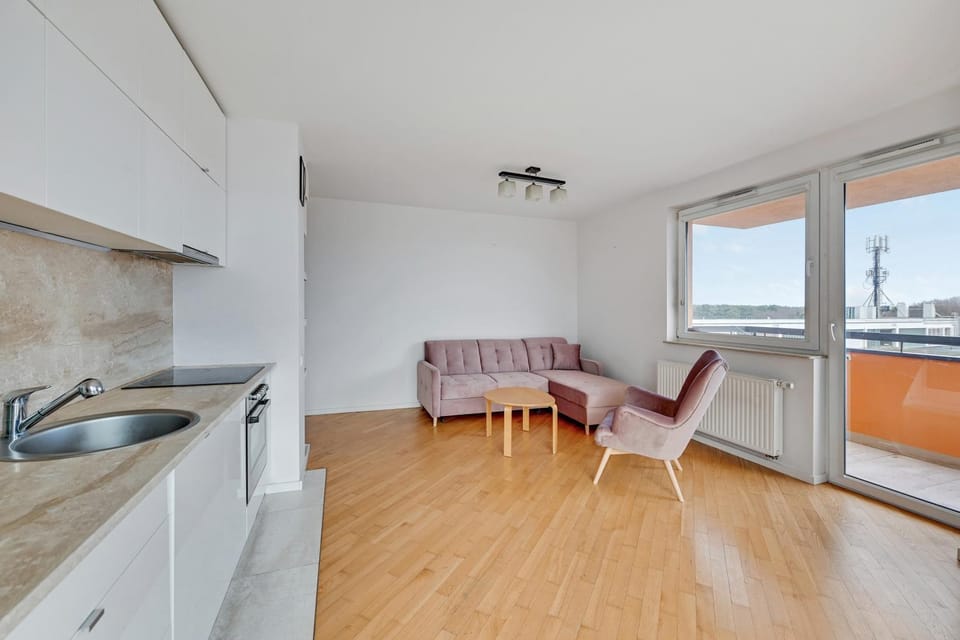 Kitchen or kitchenette, Living room, Seating area