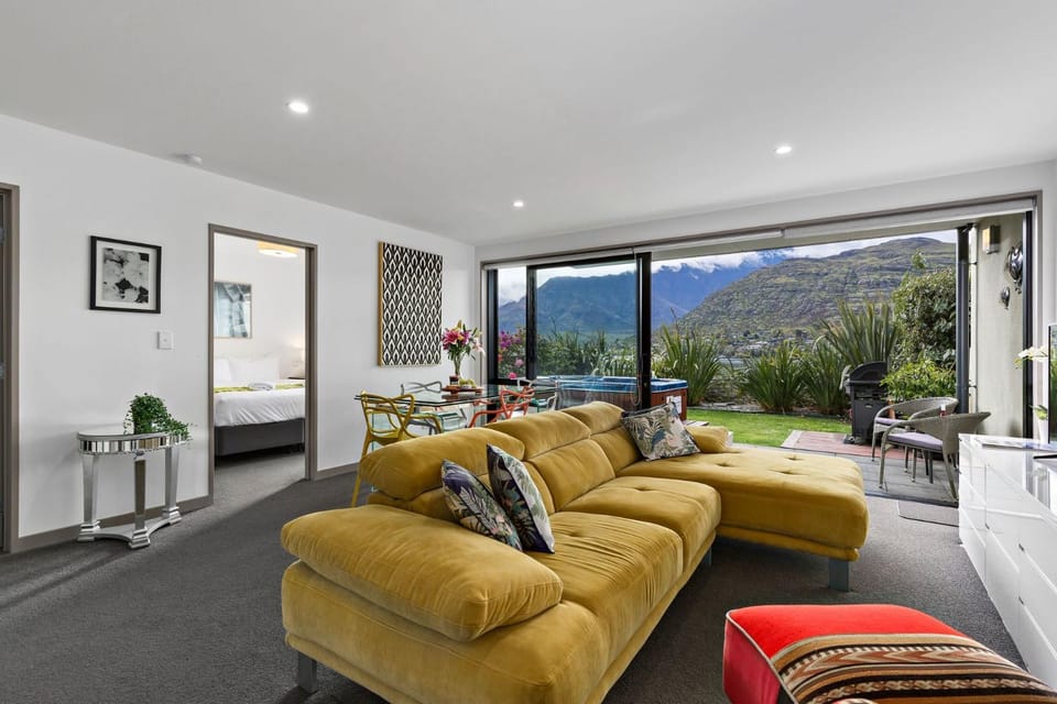 Natural landscape, Living room, Seating area, Mountain view