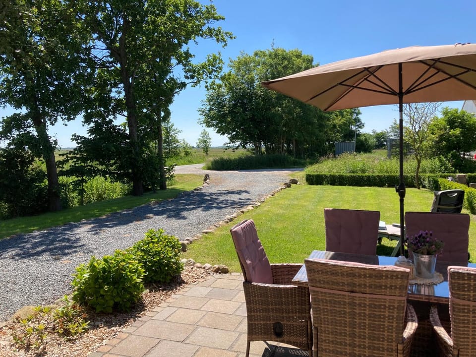 Patio, Natural landscape, Garden, Garden view, sunbed