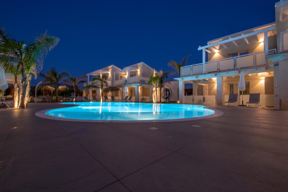 Property building, Night, Pool view, Swimming pool, Swimming pool