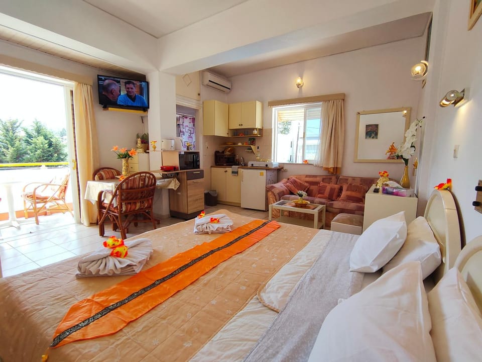 Communal lounge/ TV room, Bed, TV and multimedia, Living room, Photo of the whole room, Seating area, Bedroom