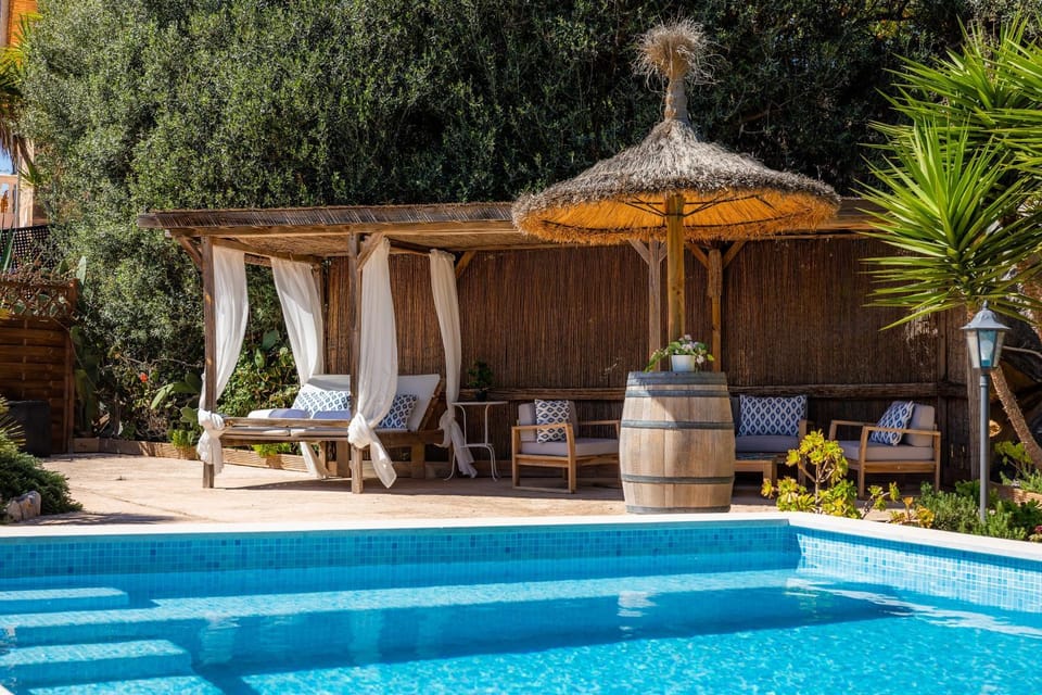 Property building, Living room, Swimming pool