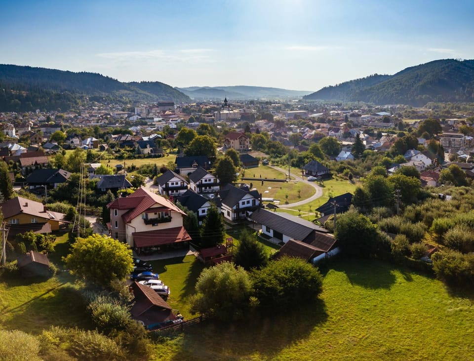 Property building, Bird's eye view, Summer