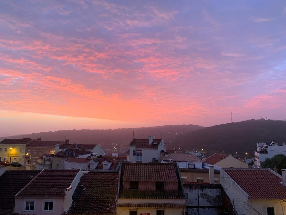 City view, Mountain view, Street view, Sunset