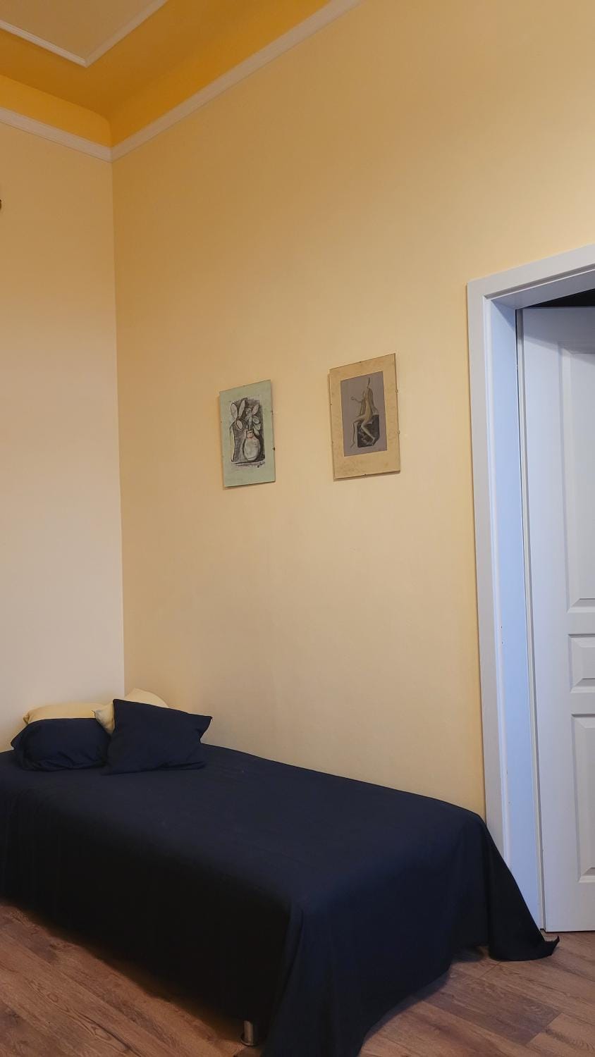 Property building, Bed, Text overlay, kitchen