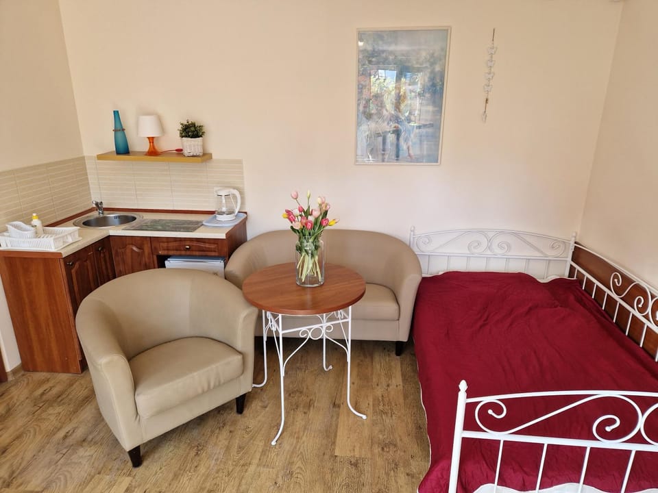 Bed, Kitchen or kitchenette, Photo of the whole room