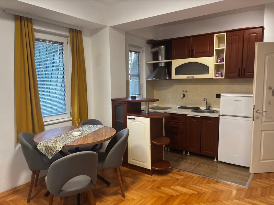 Kitchen or kitchenette, Dining area, stove
