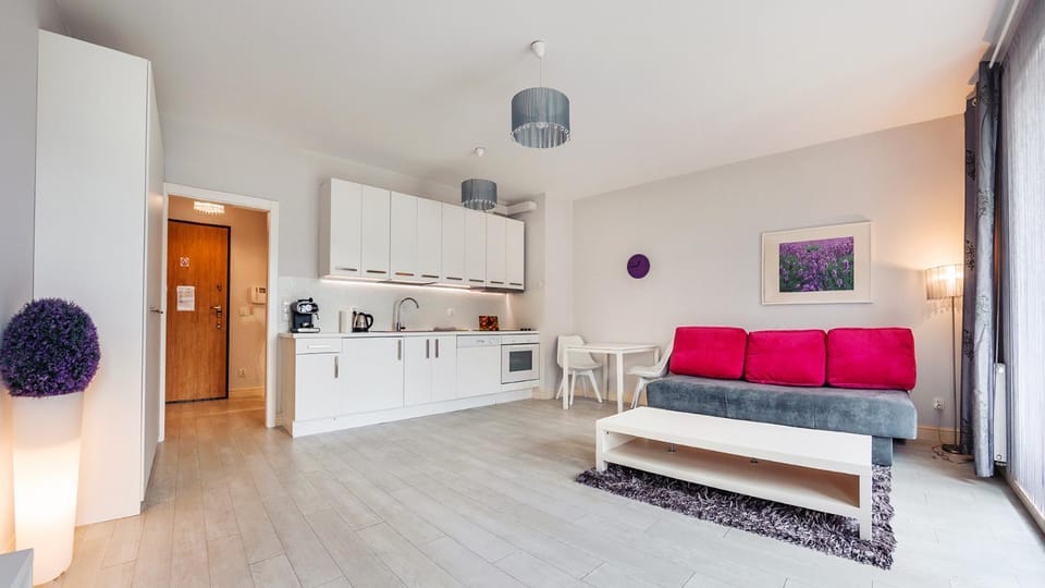 Kitchen or kitchenette, Living room, Seating area, dishwasher, stove