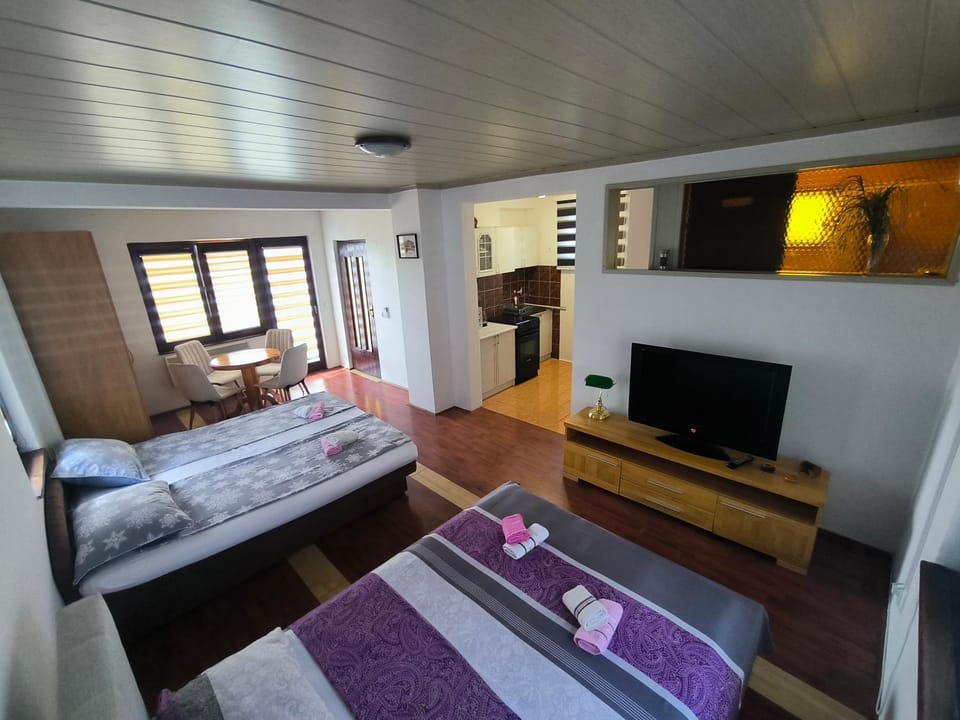 Bed, TV and multimedia, Living room, Photo of the whole room, Seating area