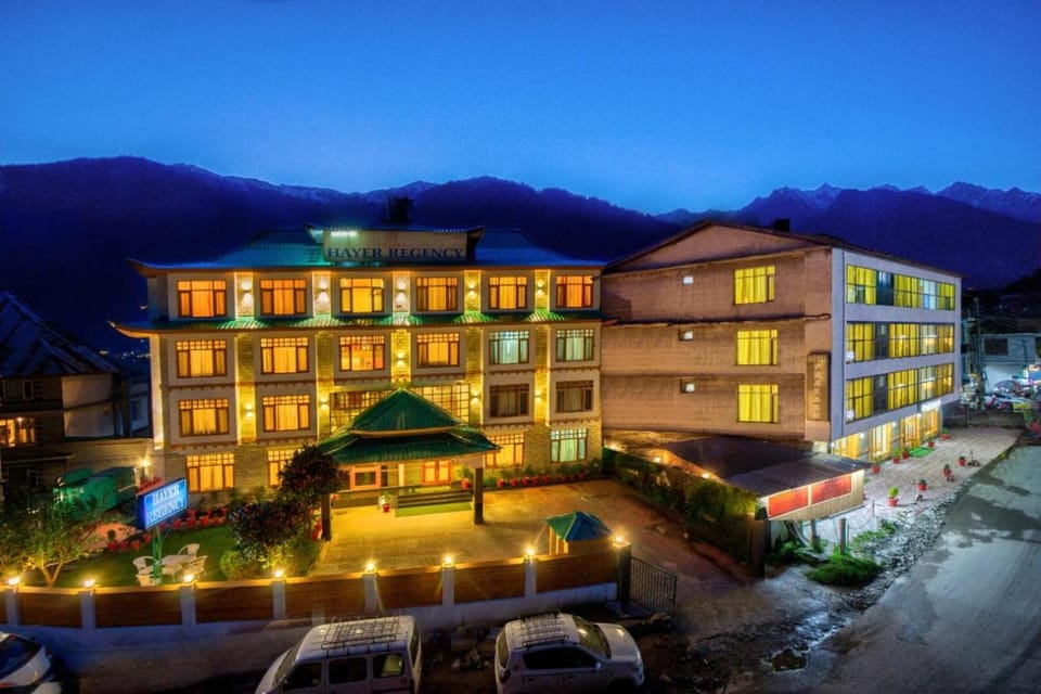 Property building, Night, Natural landscape, Garden, Mountain view, Parking