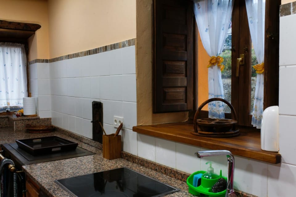 Kitchen or kitchenette, stove, kitchen