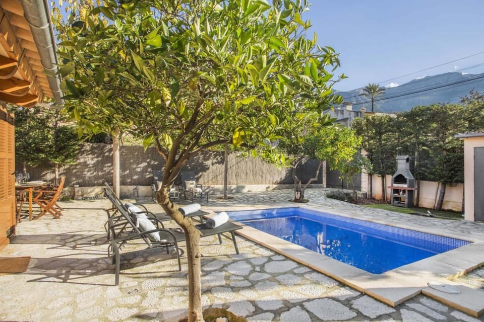 Property building, Living room, Swimming pool