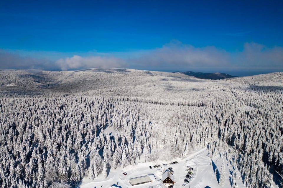 Day, Natural landscape, Bird's eye view, Winter, Mountain view