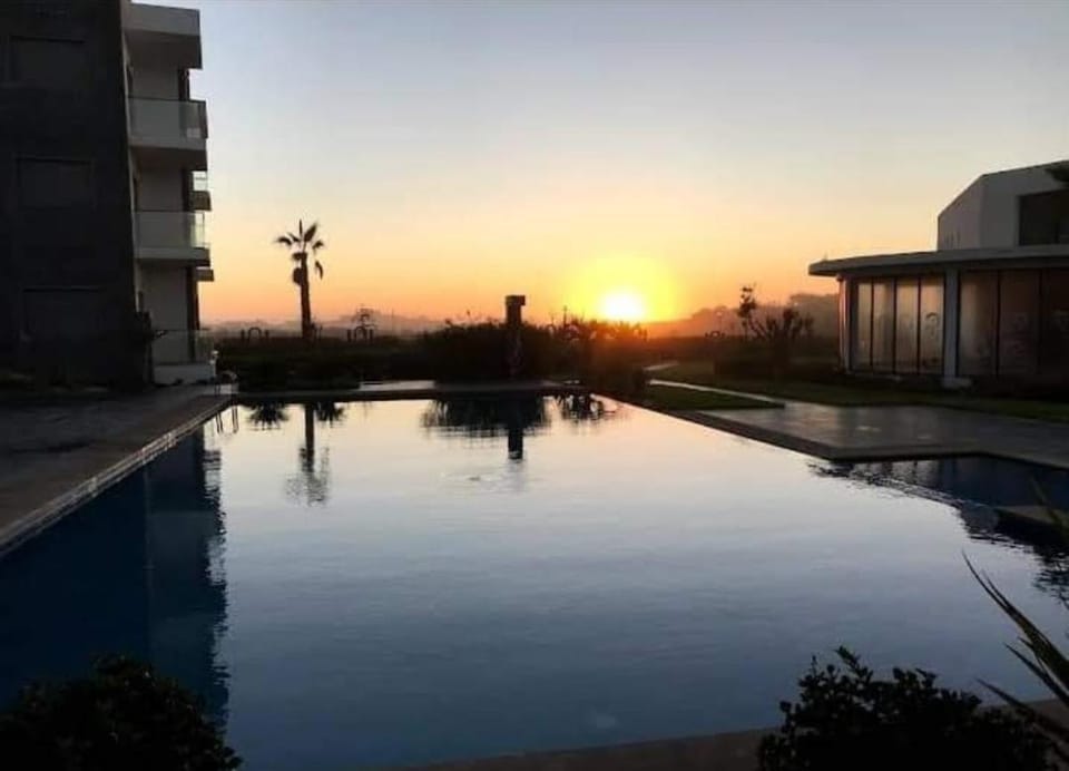 Pool view, Sunset