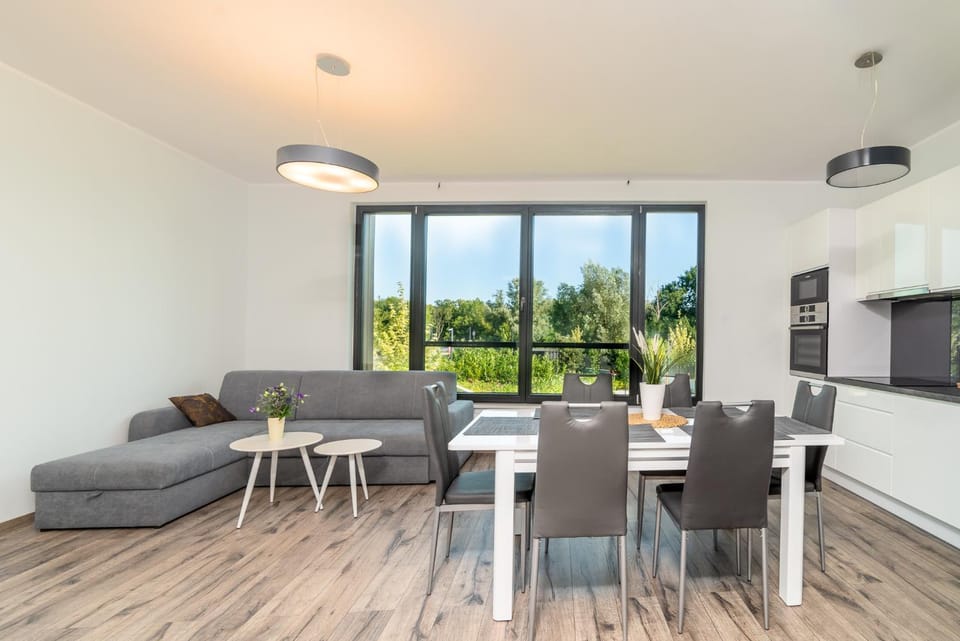 Property building, Living room, Dining area