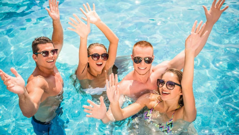 People, Pool view, Swimming pool, group of guests