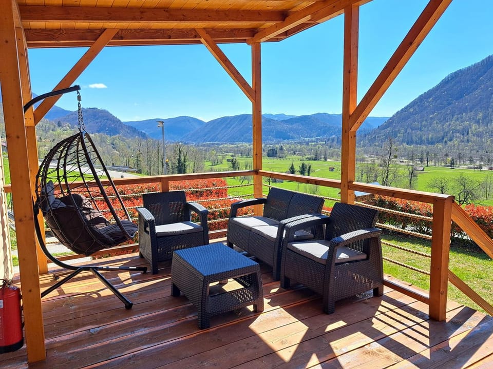 Patio, View (from property/room), Seating area, Mountain view