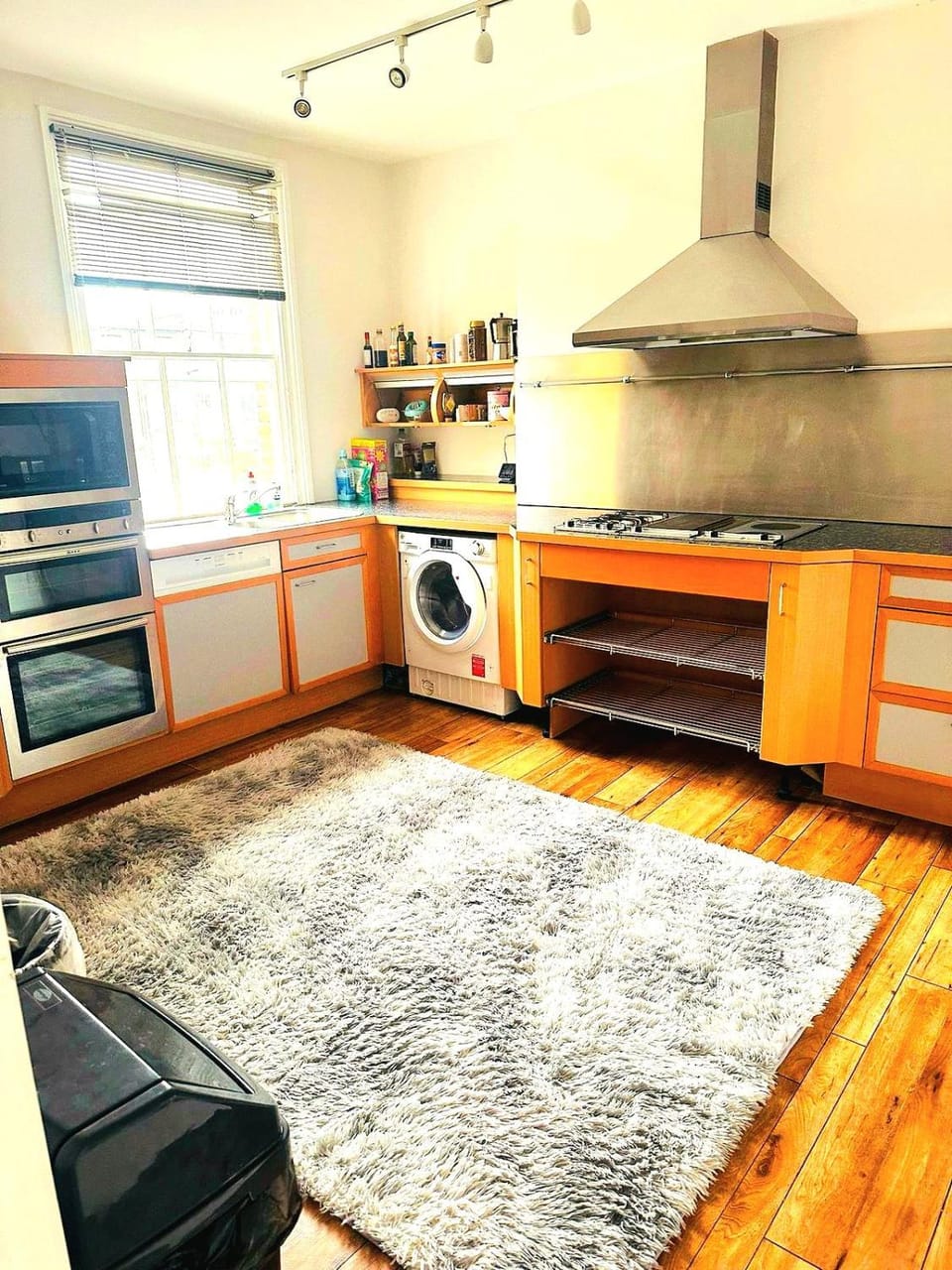 Kitchen or kitchenette, dishwasher, oven, stove