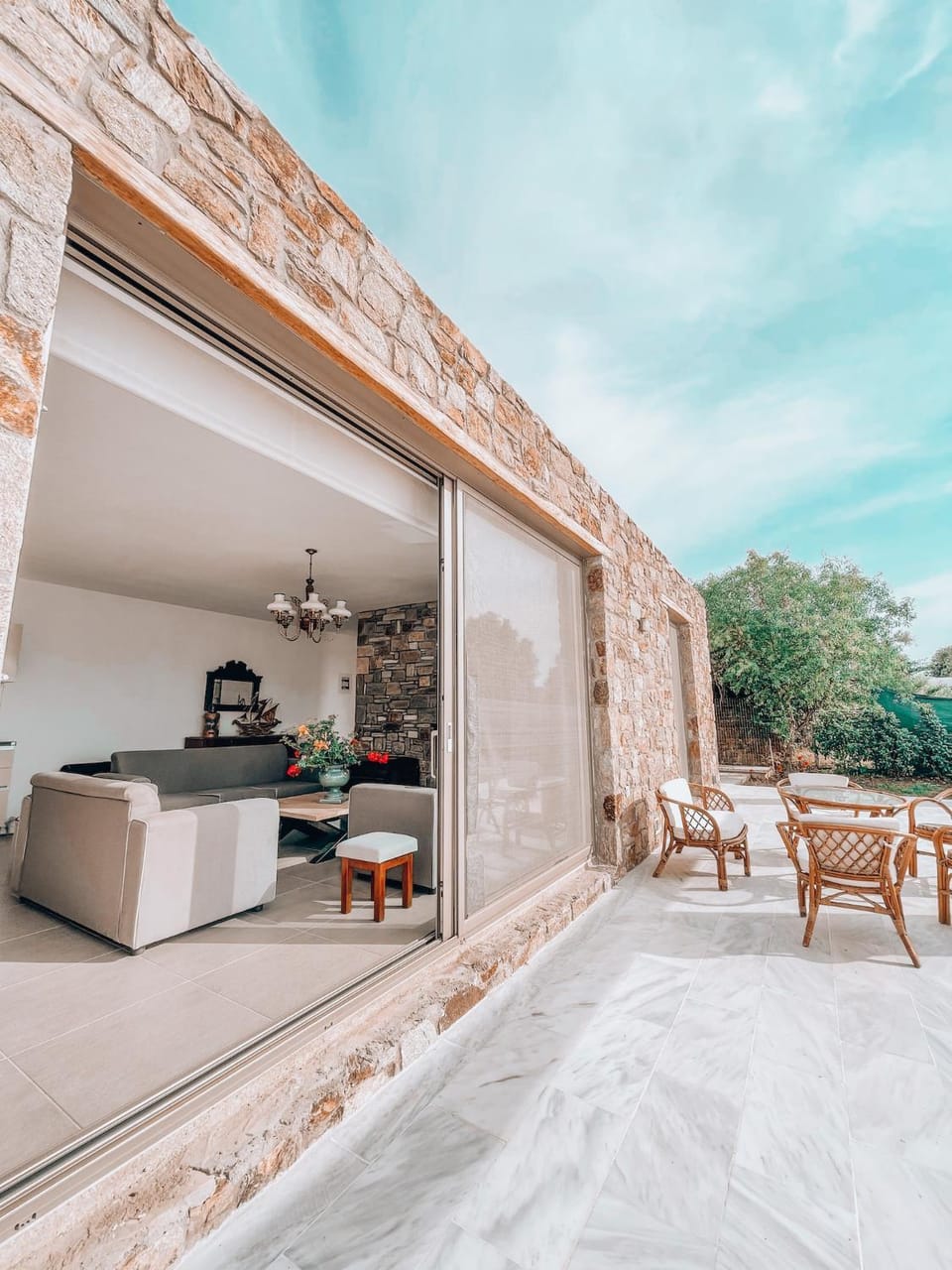 Stone built house next to the beach Villa in Halkidiki