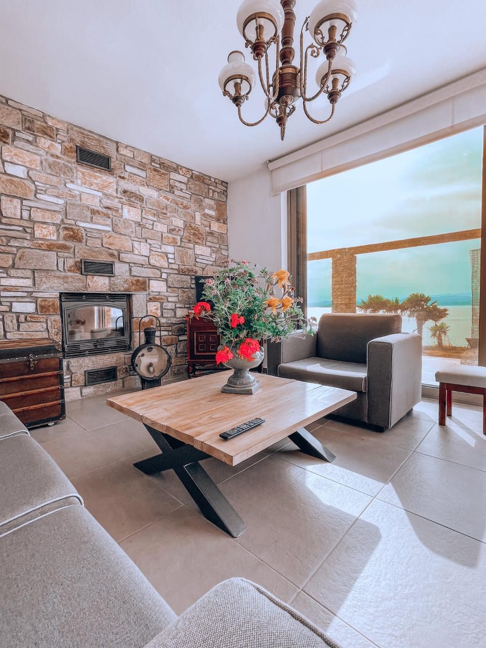Stone built house next to the beach Villa in Halkidiki