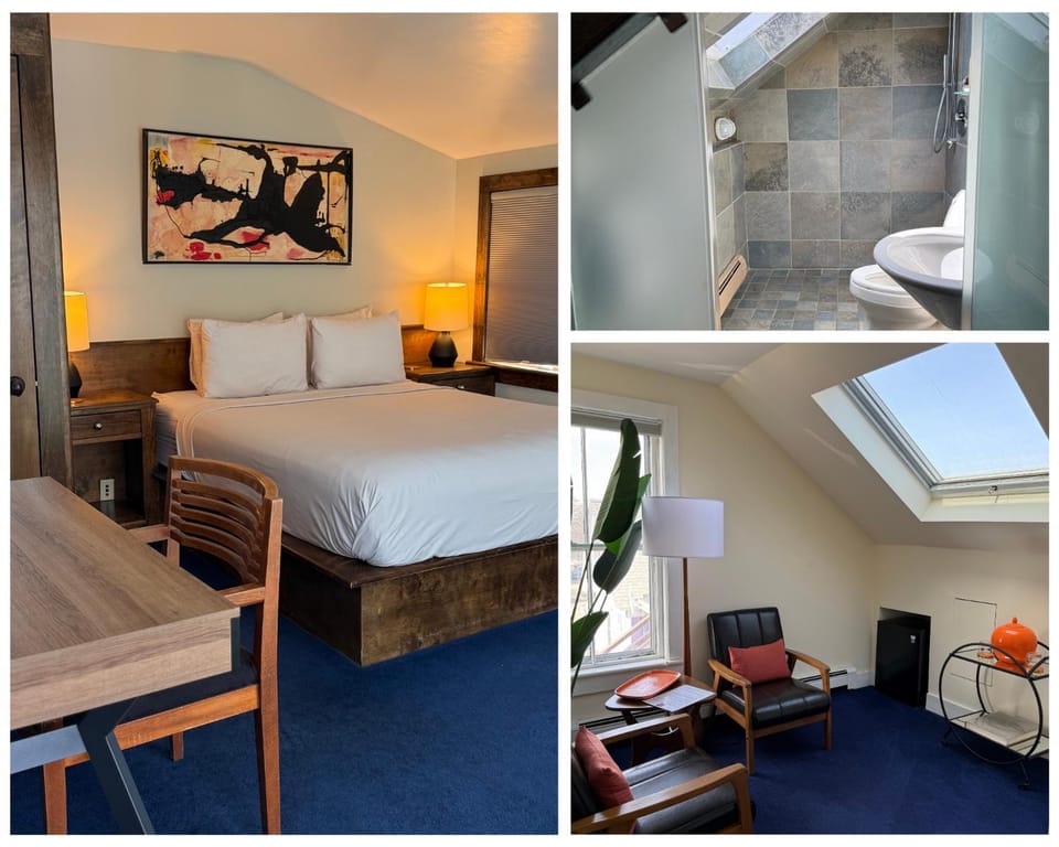 Bathroom, Seating area, Bedroom